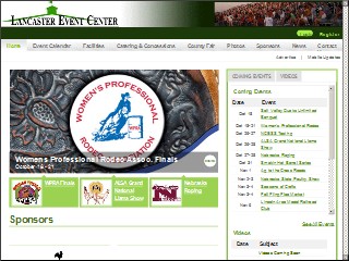 Web site www.lancastereventcenter.com, Lancaster Event Ctr